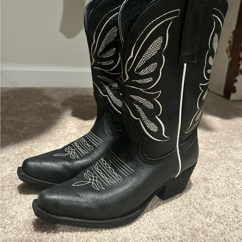 Sterling River Black Western Cowboy Boots